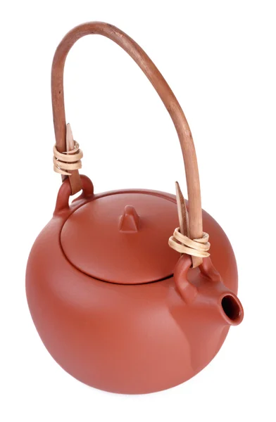 Brown clay kettle — Stock Photo, Image