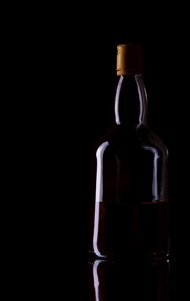 Whiskey Bottle On Black — Stock Photo, Image