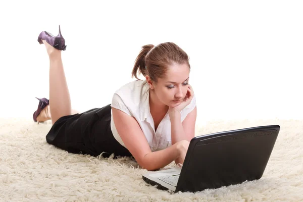 Woman With Laptop — Stock Photo, Image