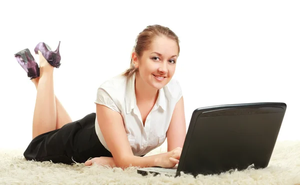 Woman With Laptop — Stock Photo, Image