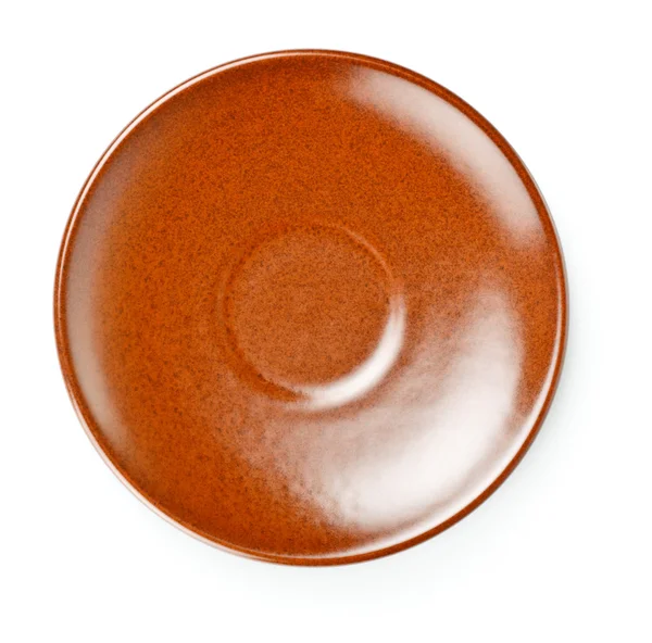 Hnědý keramický talíř — Stock fotografie