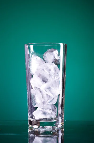 Glass With Glass Cubes — Stock Photo, Image