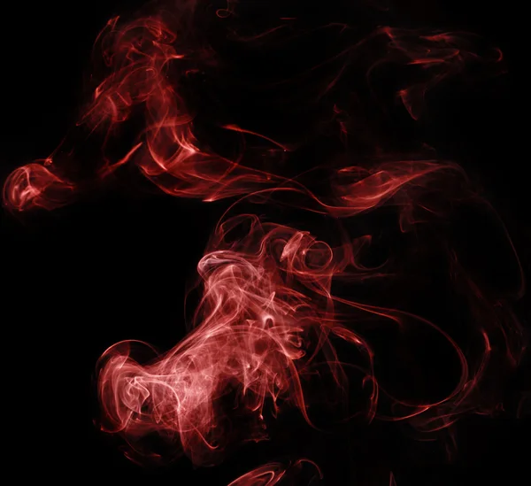 Fumaça vermelha em preto — Fotografia de Stock
