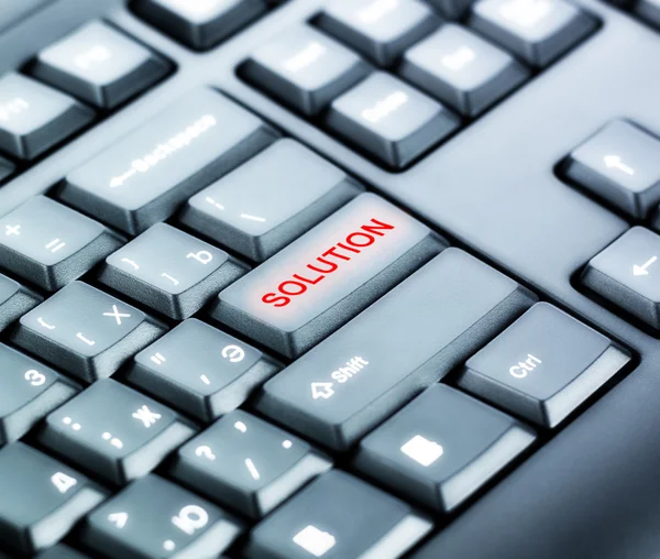 Keyboard with SOLUTION Button — Stock Photo, Image