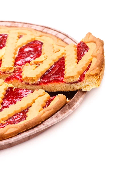 Нарізаний пиріг з вишнею — стокове фото