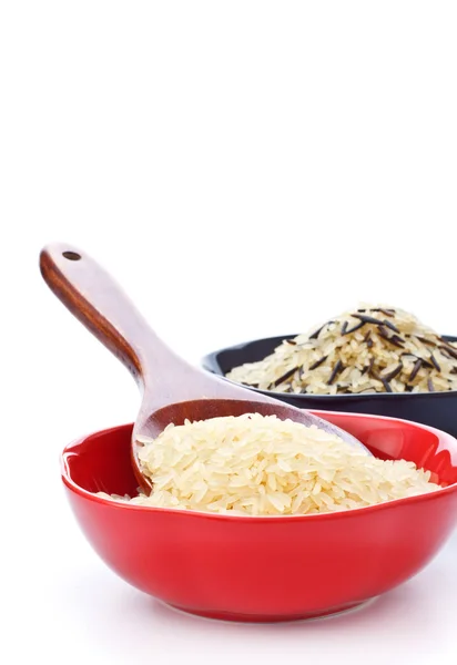 Bowls Of Raw Rice — Stock Photo, Image