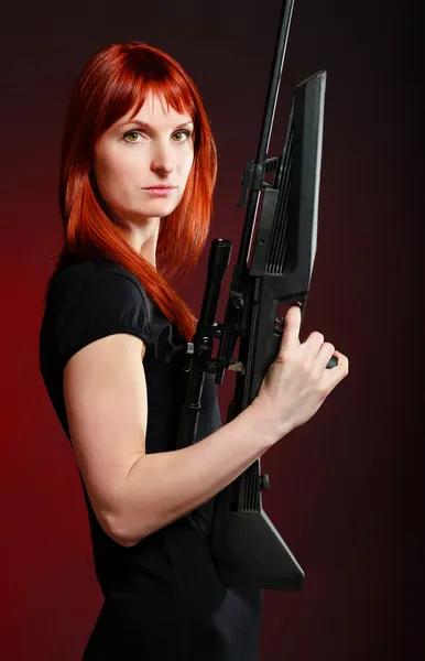 Sniper Woman — Stock Photo, Image
