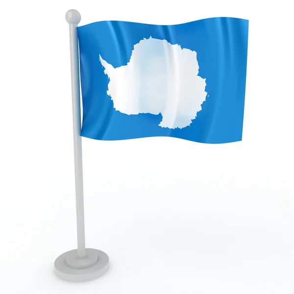 Illustration Flagga Antarktis Vit Bakgrund — Stockfoto
