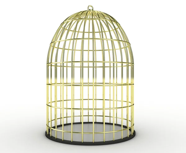 Illustration Une Cage Pour Oiseaux Sur Fond Blanc — Photo