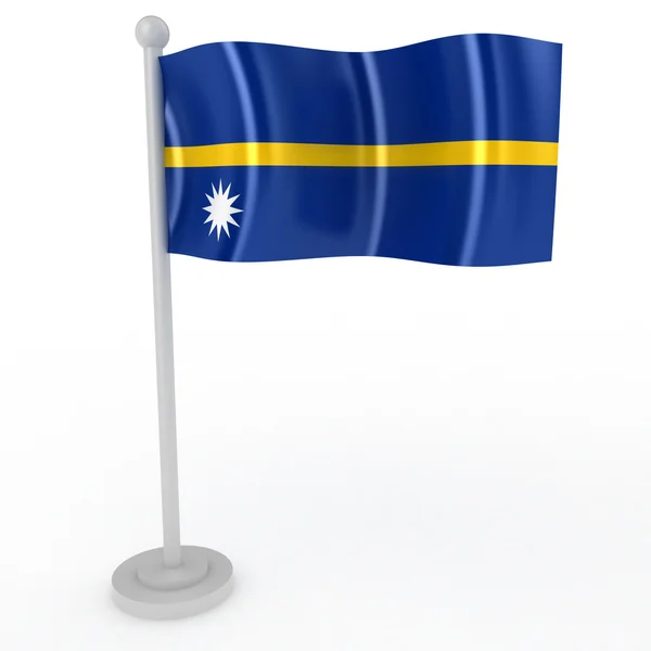 Illustration Flagga Nauru Vit Bakgrund — Stockfoto