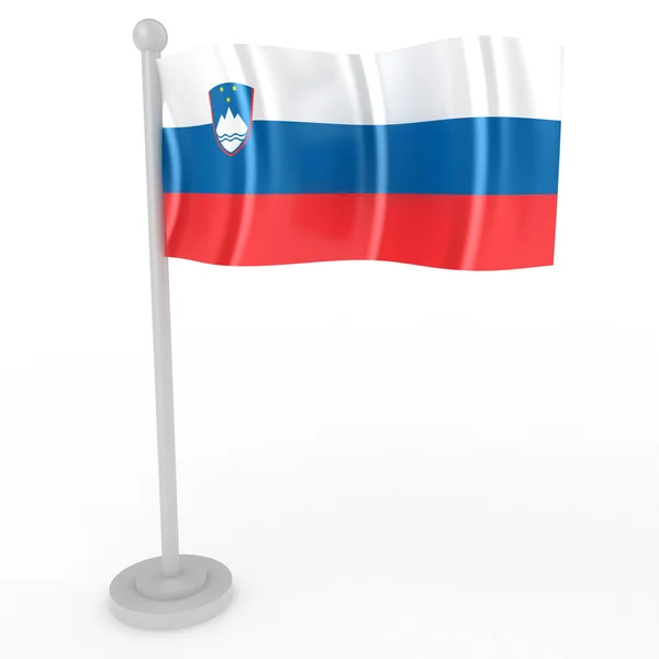 Illustration Flagga Slovenien Vit Bakgrund — Stockfoto