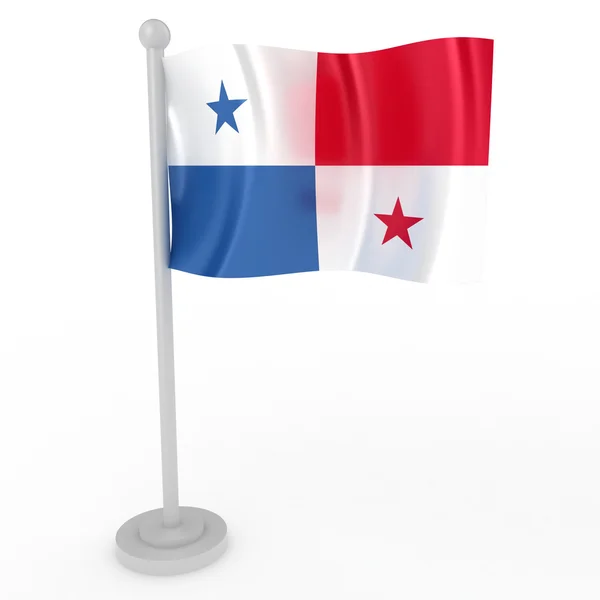 Illustration Flagga Panama Vit Bakgrund — Stockfoto
