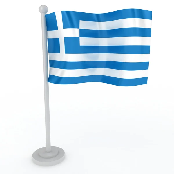 Illustration Flagga Grekland Vit Bakgrund — Stockfoto