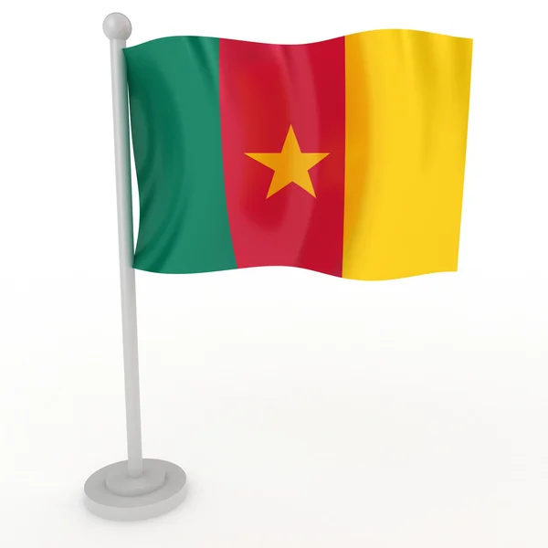 Kamerun Bayrağı Üzerinde Beyaz Bir Arka Plan Resmi — Stok fotoğraf