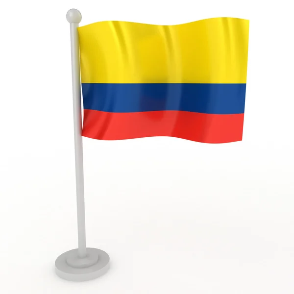Illustration Flagga Colombia Vit Bakgrund — Stockfoto