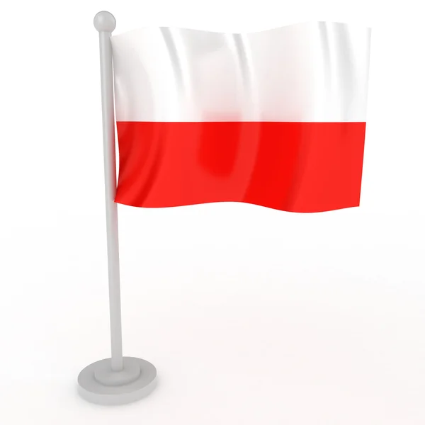 Ilustração Uma Bandeira Polônia Fundo Branco — Fotografia de Stock