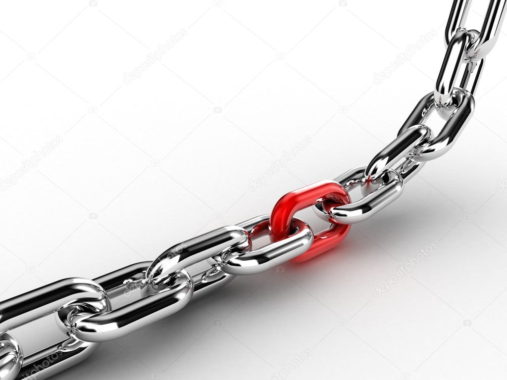 Illustration of a chain with one especial link