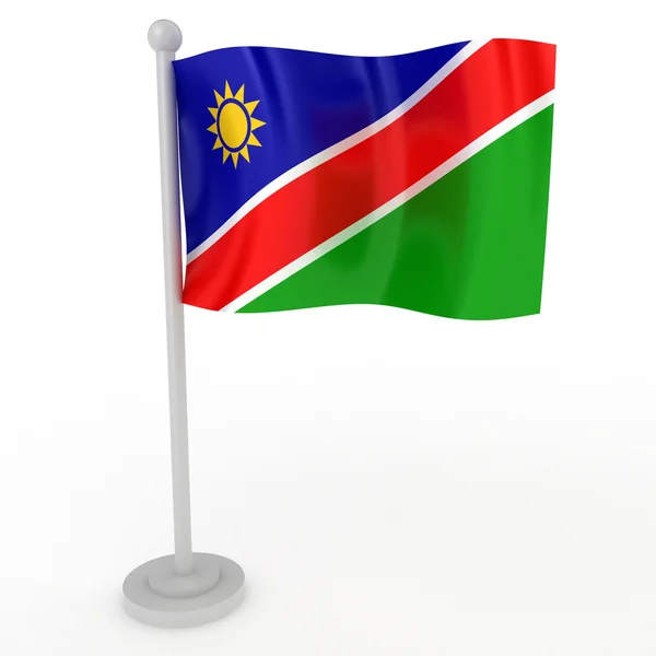 Ilustración Una Bandera Namibia Sobre Fondo Blanco — Foto de Stock