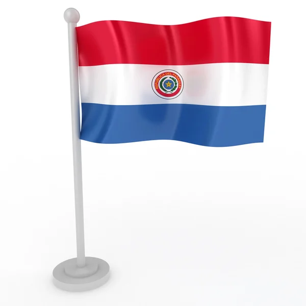 Illustrazione Una Bandiera Del Paraguay Sfondo Bianco — Foto Stock