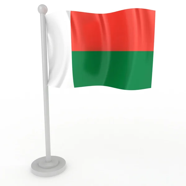 Ilustración Una Bandera Madagascar Sobre Fondo Blanco — Foto de Stock