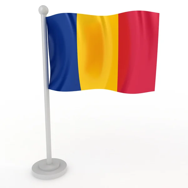 Abbildung Einer Rumänischen Flagge Auf Weißem Hintergrund — Stockfoto
