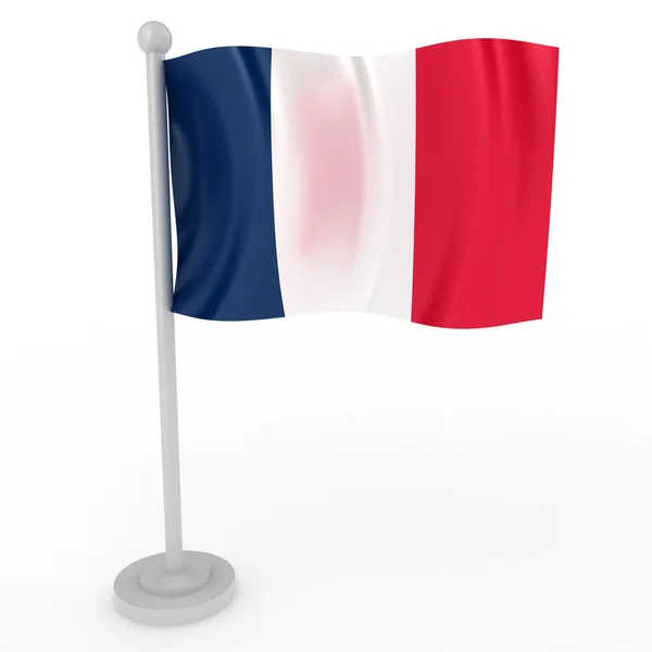 Abbildung Einer Französischen Flagge Auf Weißem Hintergrund — Stockfoto