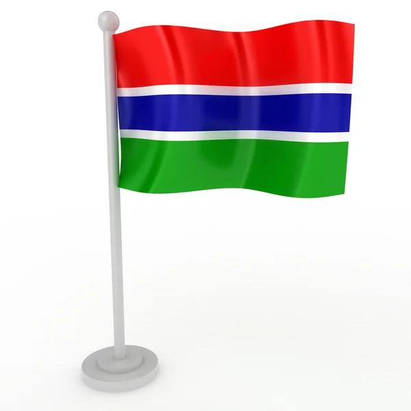 Abbildung Einer Flagge Von Gambia Auf Weißem Hintergrund — Stockfoto
