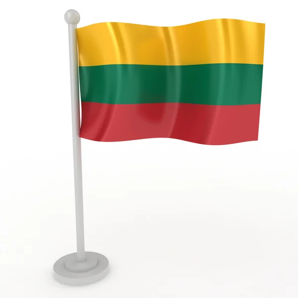 Ilustração Uma Bandeira Lituânia Fundo Branco — Fotografia de Stock