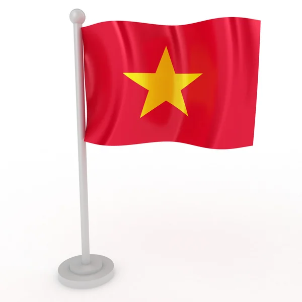 Illustration Flagga Vietnam Vit Bakgrund — Stockfoto