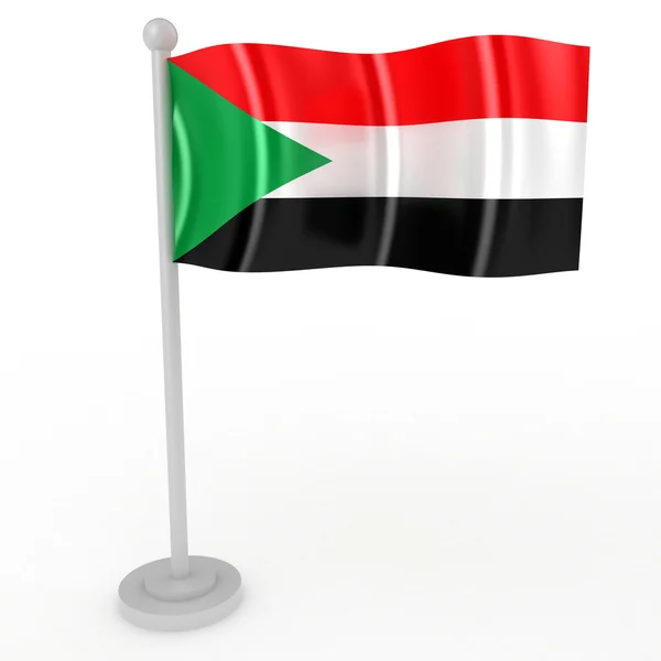 Ilustração Uma Bandeira Sudão Sobre Fundo Branco — Fotografia de Stock