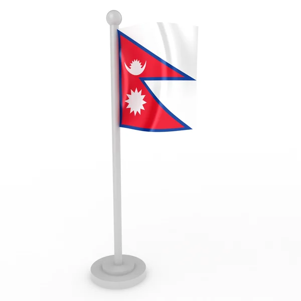 Illustration Flagga Nepal Vit Bakgrund — Stockfoto