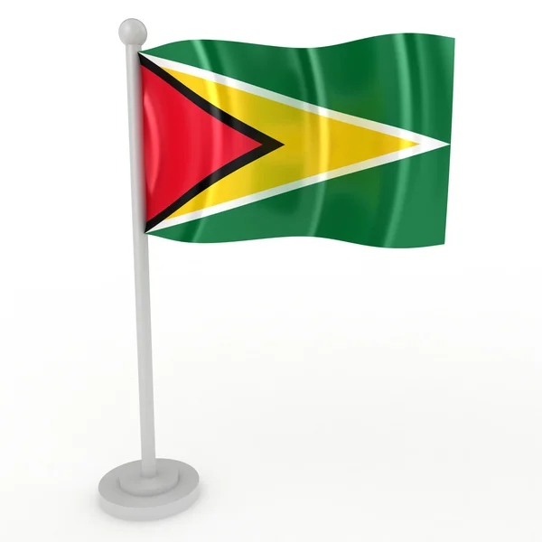 Abbildung Einer Flagge Aus Guyana Auf Weißem Hintergrund — Stockfoto