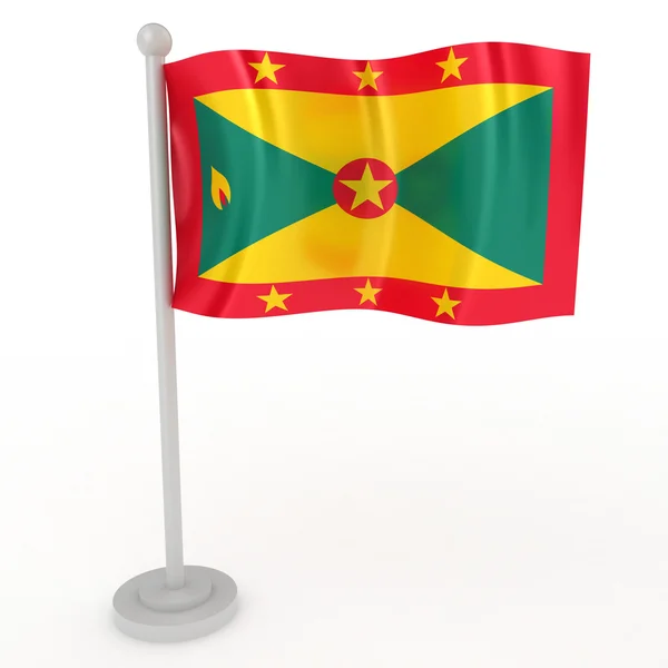 Illustration Flagga Grenada Vit Bakgrund — Stockfoto
