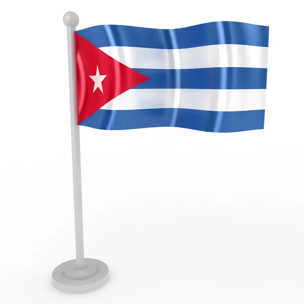 Illustration Flagga Kuba Vit Bakgrund — Stockfoto