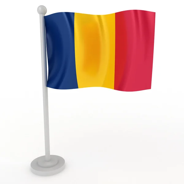 Illustration Flagga Tchad Vit Bakgrund — Stockfoto