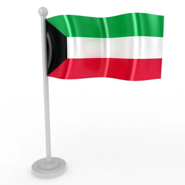 Ilustración Una Bandera Kuwait Sobre Fondo Blanco —  Fotos de Stock