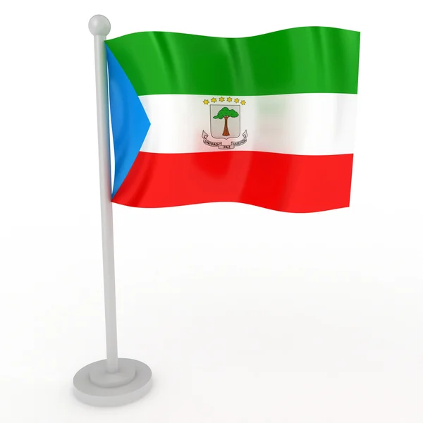 Ilustración Una Bandera Guinea Ecuatorial Sobre Fondo Blanco — Foto de Stock