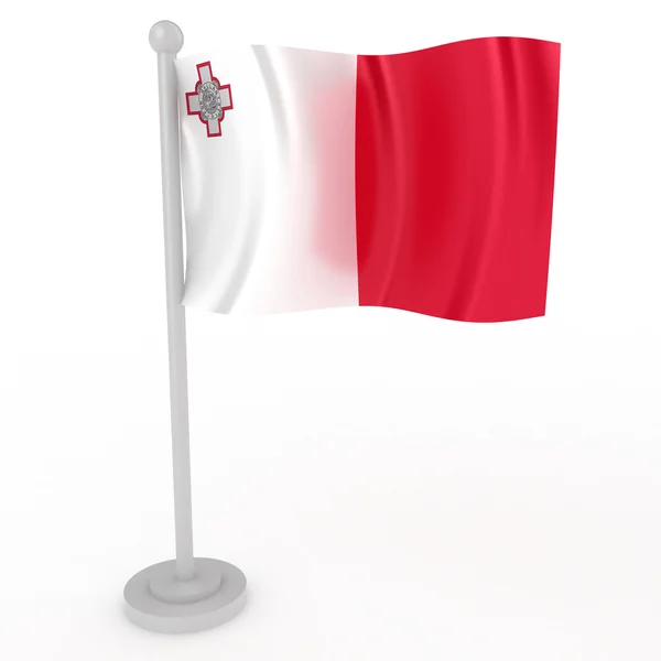 Ilustração Uma Bandeira Malta Sobre Fundo Branco — Fotografia de Stock