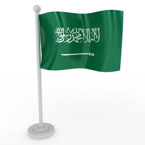 Abbildung Einer Saudi Arabischen Flagge Auf Weißem Hintergrund — Stockfoto