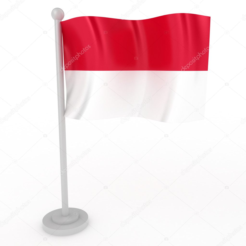 Illustration of a flag of Indonesia on a white background