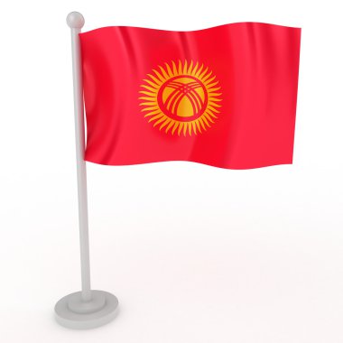 Kırgızistan bayrağı üzerinde beyaz bir arka plan resmi
