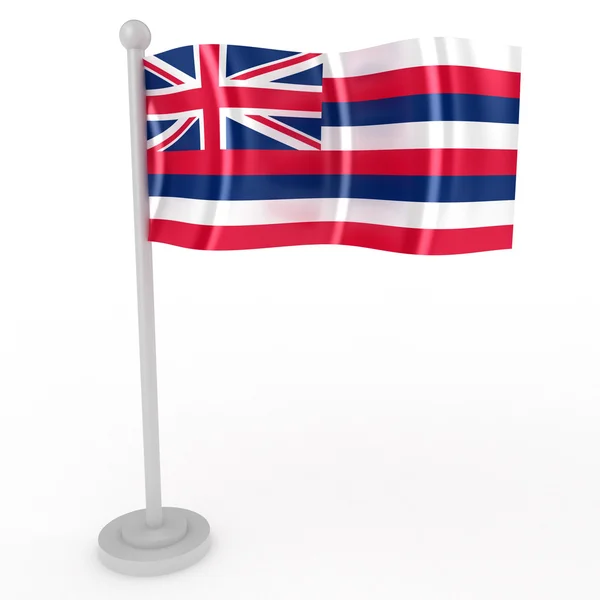 Abbildung Einer Flagge Von Hawaii Auf Weißem Hintergrund — Stockfoto