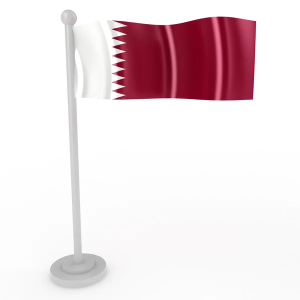 Illustration Drapeau Qatar Sur Fond Blanc — Photo