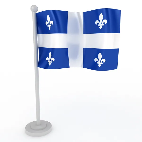 Illustration Flagga Quebec Vit Bakgrund — Stockfoto