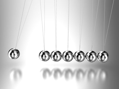 Illustration of the hanging pendulum from seven spheres clipart