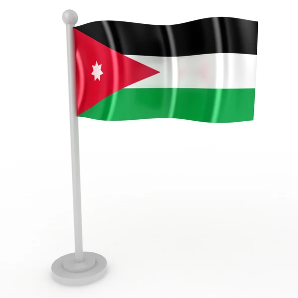 Ilustración Una Bandera Jordania Sobre Fondo Blanco —  Fotos de Stock