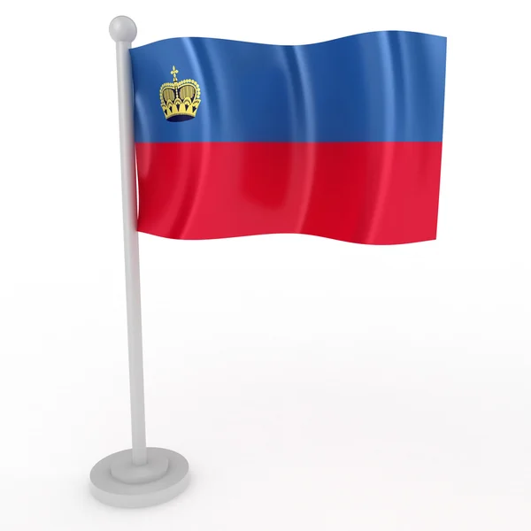 Illustration Flagga Liechtenstein Vit Bakgrund — Stockfoto