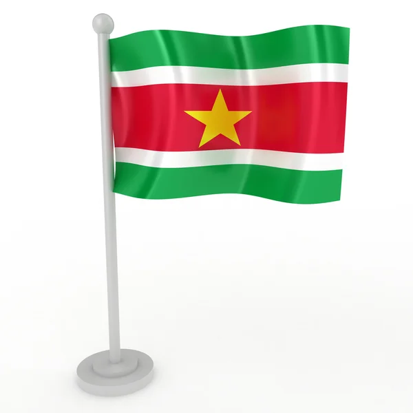 Illustration Flagga Surinams Vit Bakgrund — Stockfoto