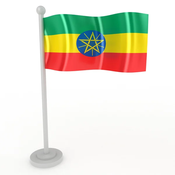 Illustration Flagga Etiopien Vit Bakgrund — Stockfoto