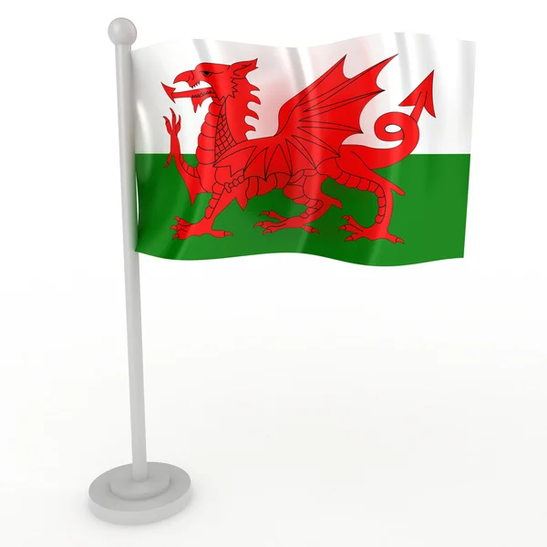Illustration Flagga Wales Vit Bakgrund — Stockfoto